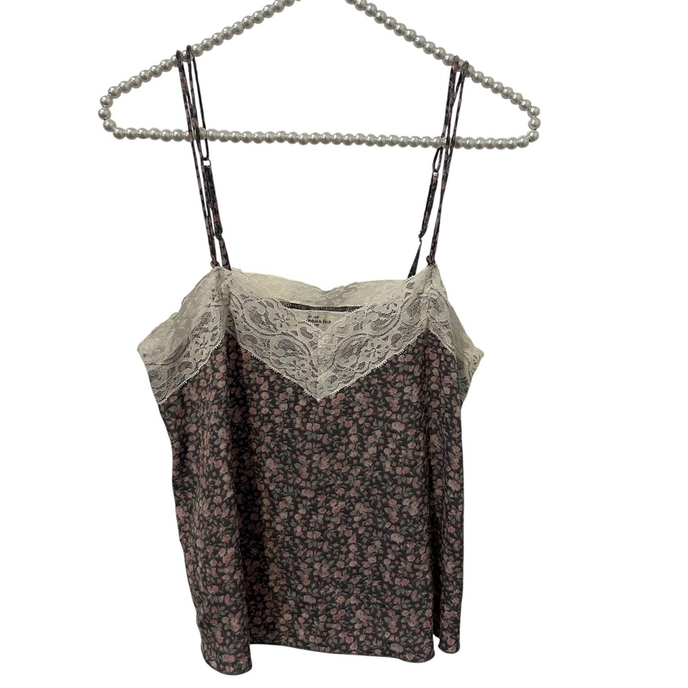 Abercrombie & Fitch Cami Womens Small Lace Trim Floral Y2K babydoll tank boho